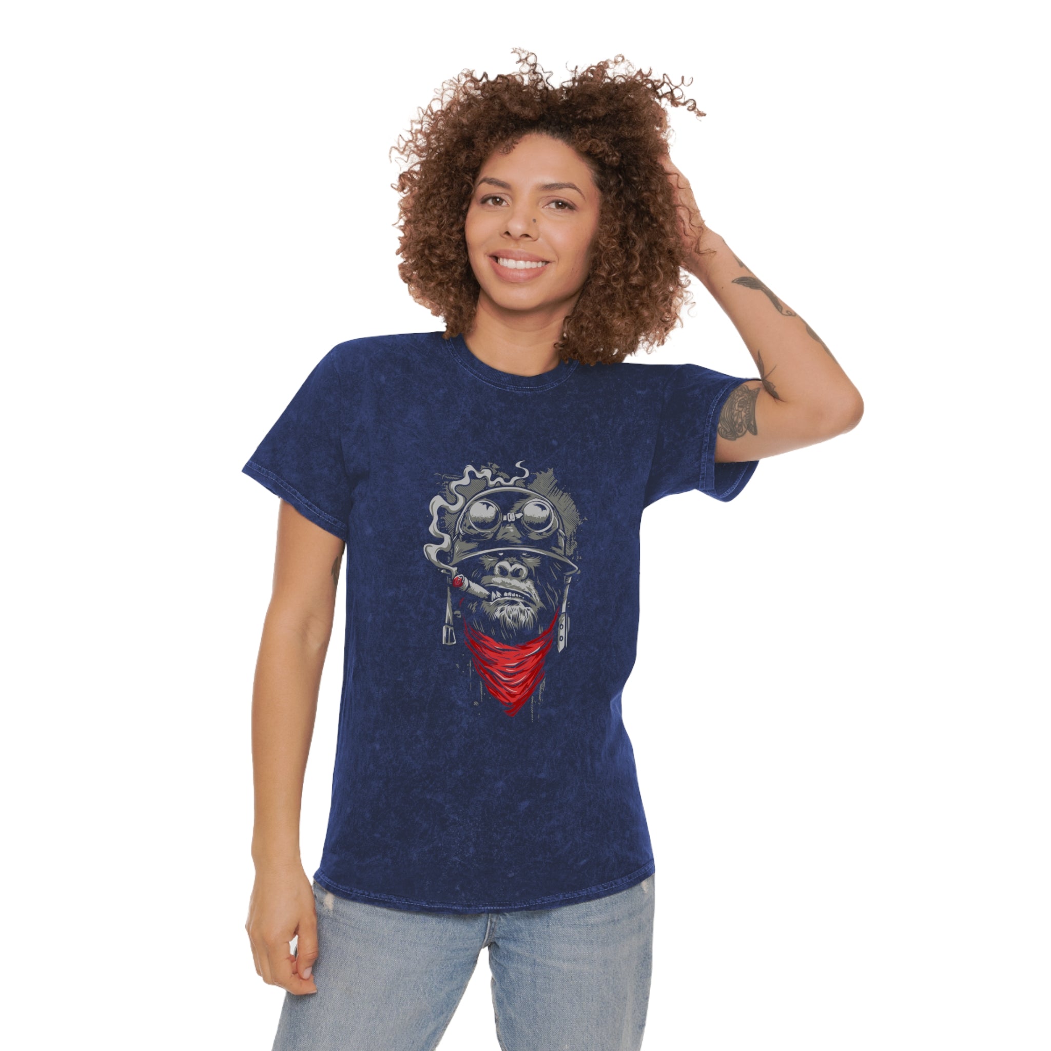 The Smoking Apes Mineral Wash T-Shirt - OtakuSuppliers The Smoking Apes Mineral Wash T-Shirt