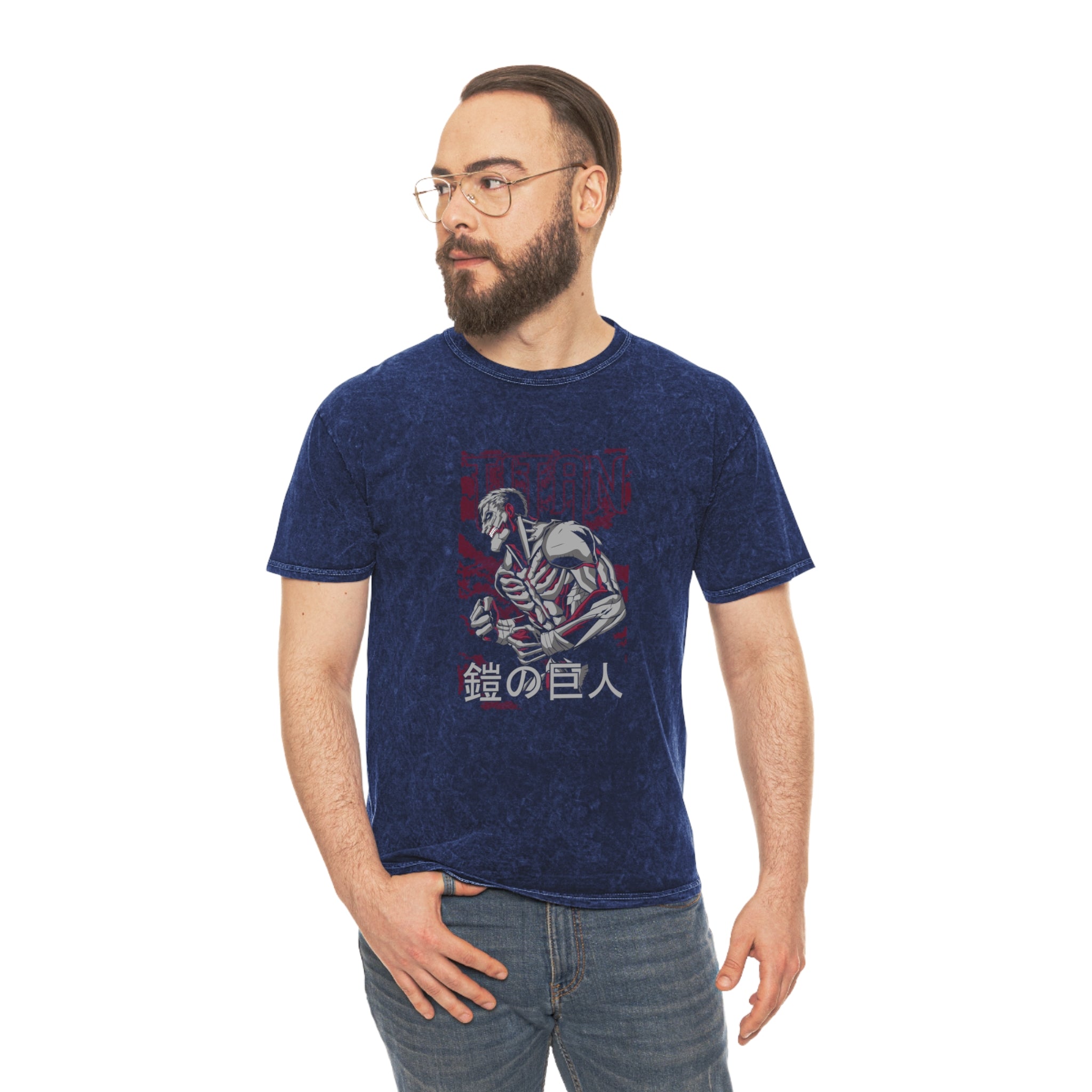 Attack on Titan Armored Titan Mineral Wash T-Shirt - OtakuSuppliers Attack on Titan Armored Titan Mineral Wash T-Shirt Mineral Navy / S