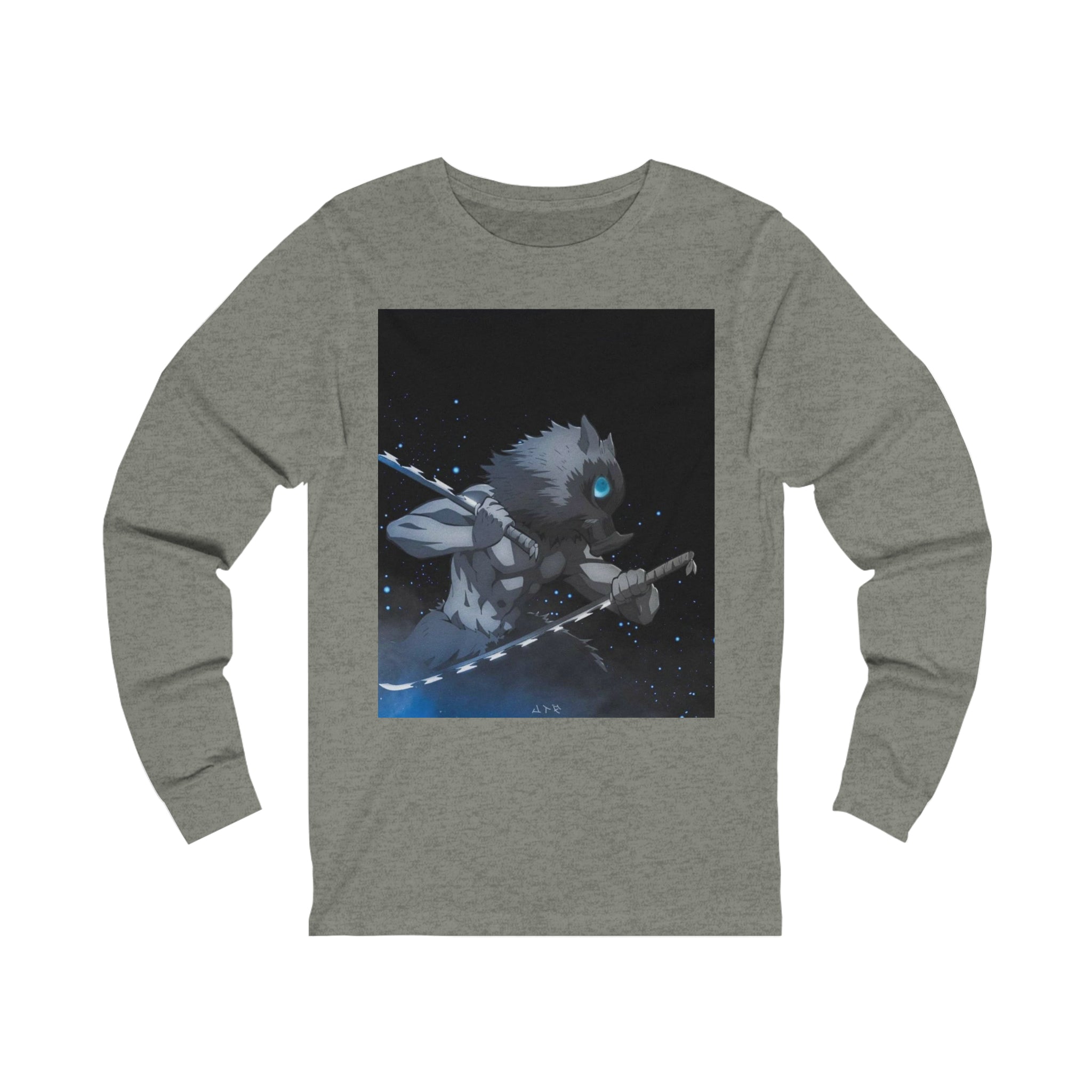Inosuke Demon Slayer Jersey Long Sleeve Tee - OtakuSuppliers Inosuke Demon Slayer Jersey Long Sleeve Tee S / Grey TriBlend