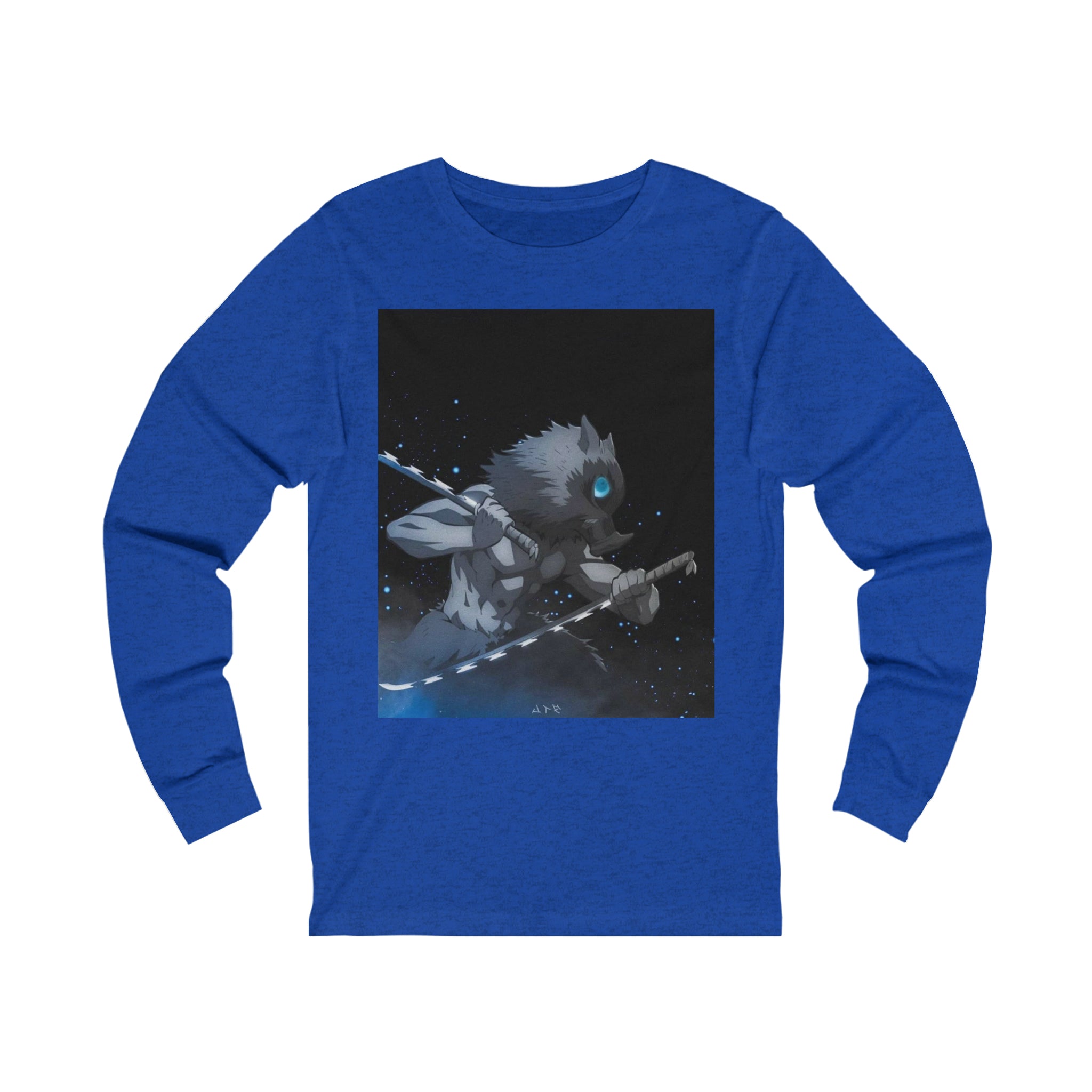 Inosuke Demon Slayer Jersey Long Sleeve Tee - OtakuSuppliers Inosuke Demon Slayer Jersey Long Sleeve Tee S / True Royal TriBlend