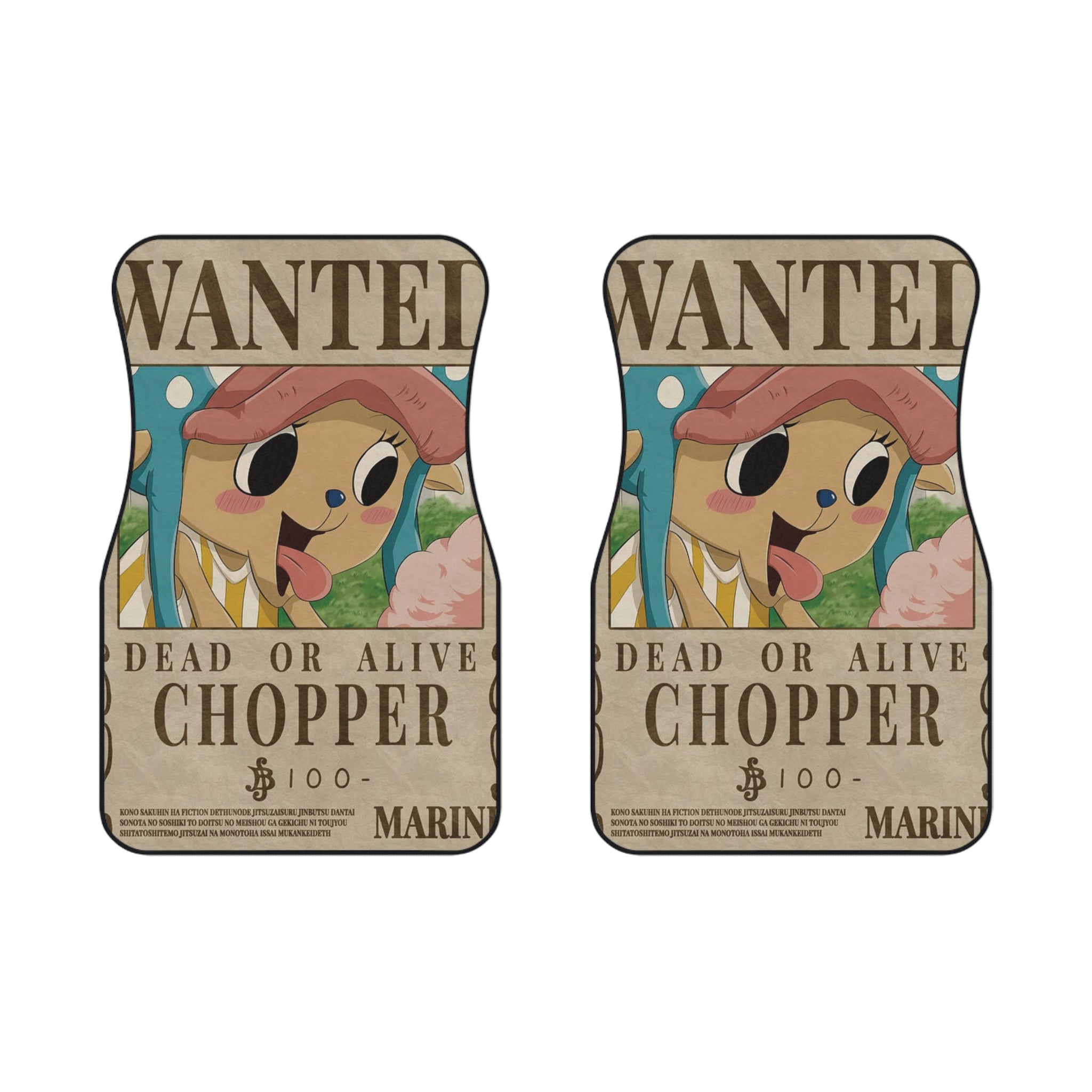Chopper wanted poster Car Mats (2x Front) - OtakuSuppliers Chopper wanted poster Car Mats (2x Front) 2x Front mats