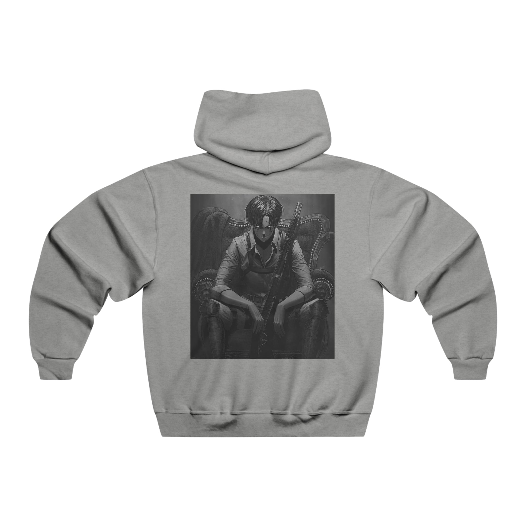 Levi Ackerman AOT Hooded Sweatshirt - OtakuSuppliers Levi Ackerman AOT Hooded Sweatshirt Athletic Heather / S