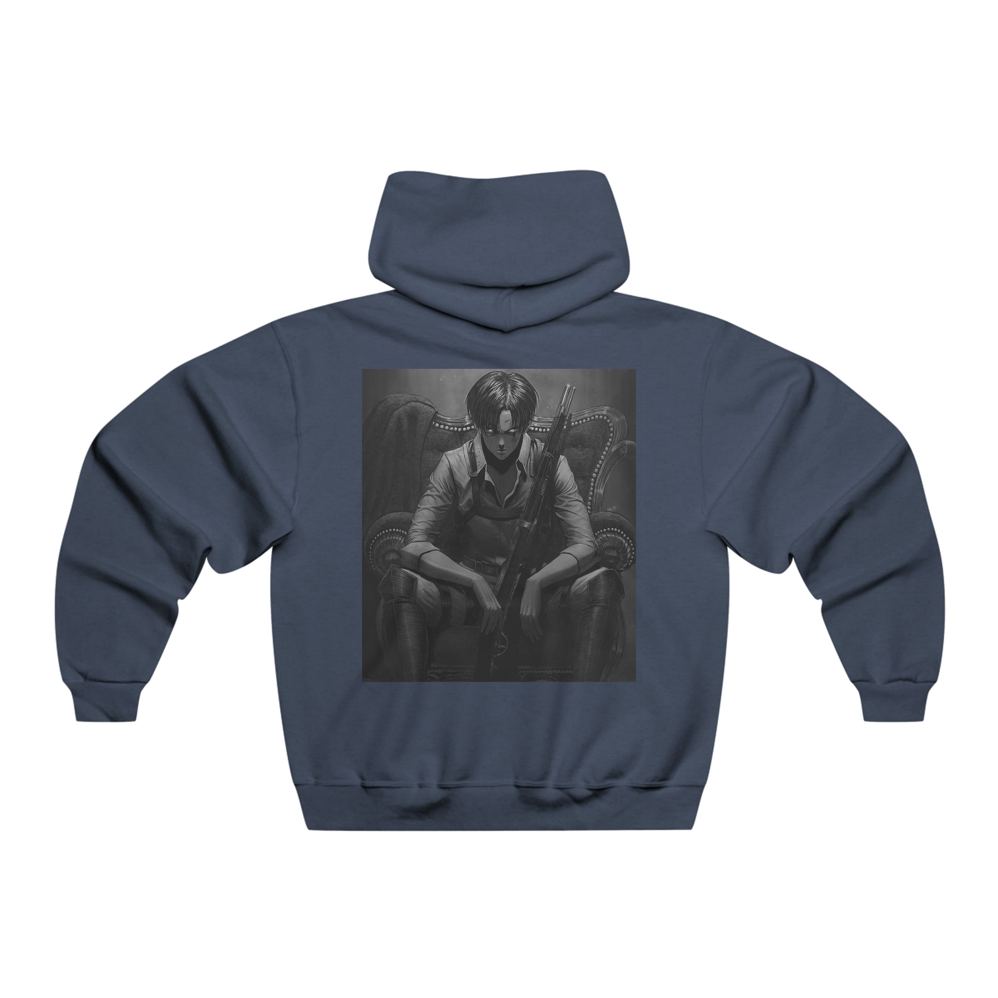 Levi Ackerman AOT Hooded Sweatshirt - OtakuSuppliers Levi Ackerman AOT Hooded Sweatshirt Navy Heather / S