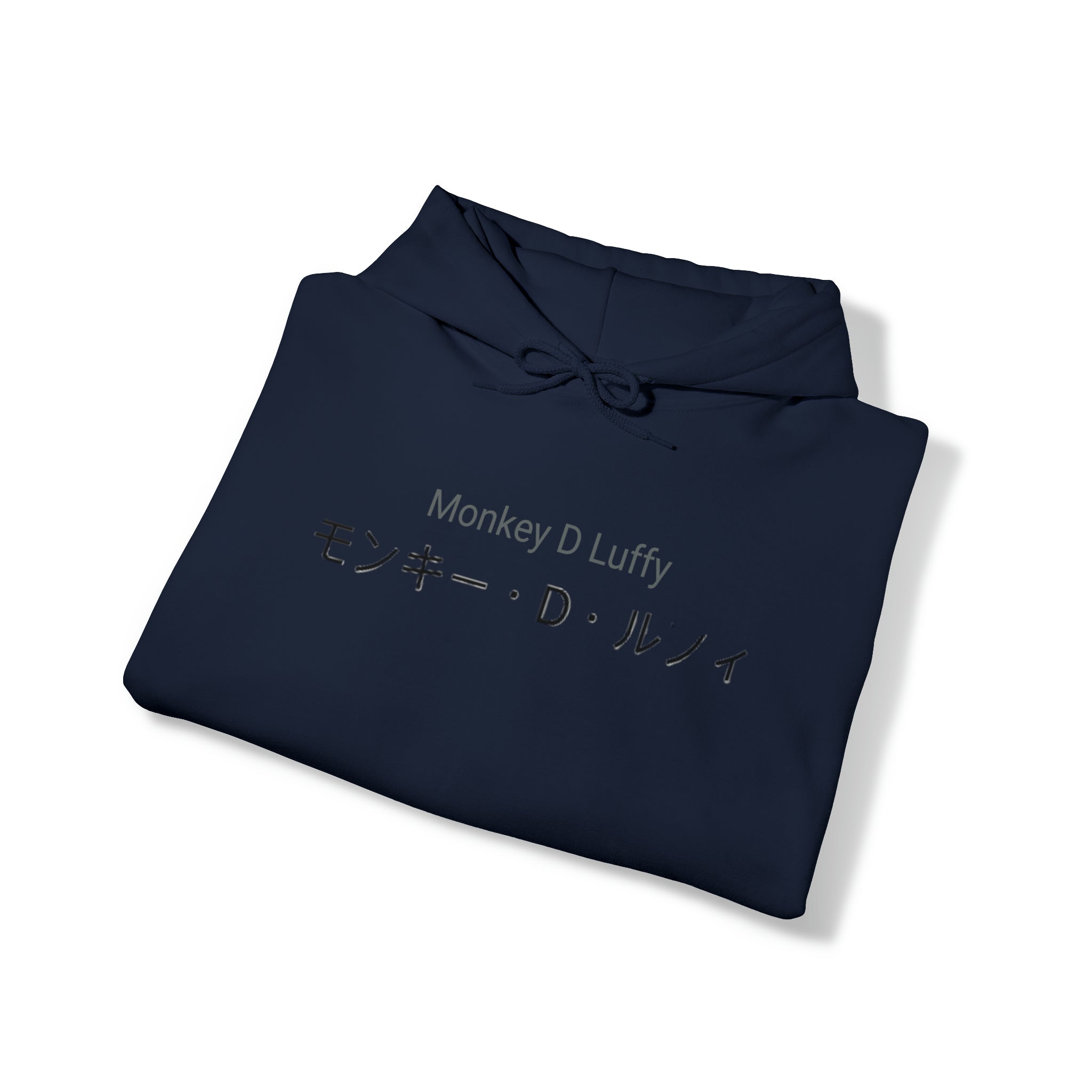 Monkey D Luffy In Kanji One Piece Hoodie - OtakuSuppliers Monkey D Luffy In Kanji One Piece Hoodie Navy / S