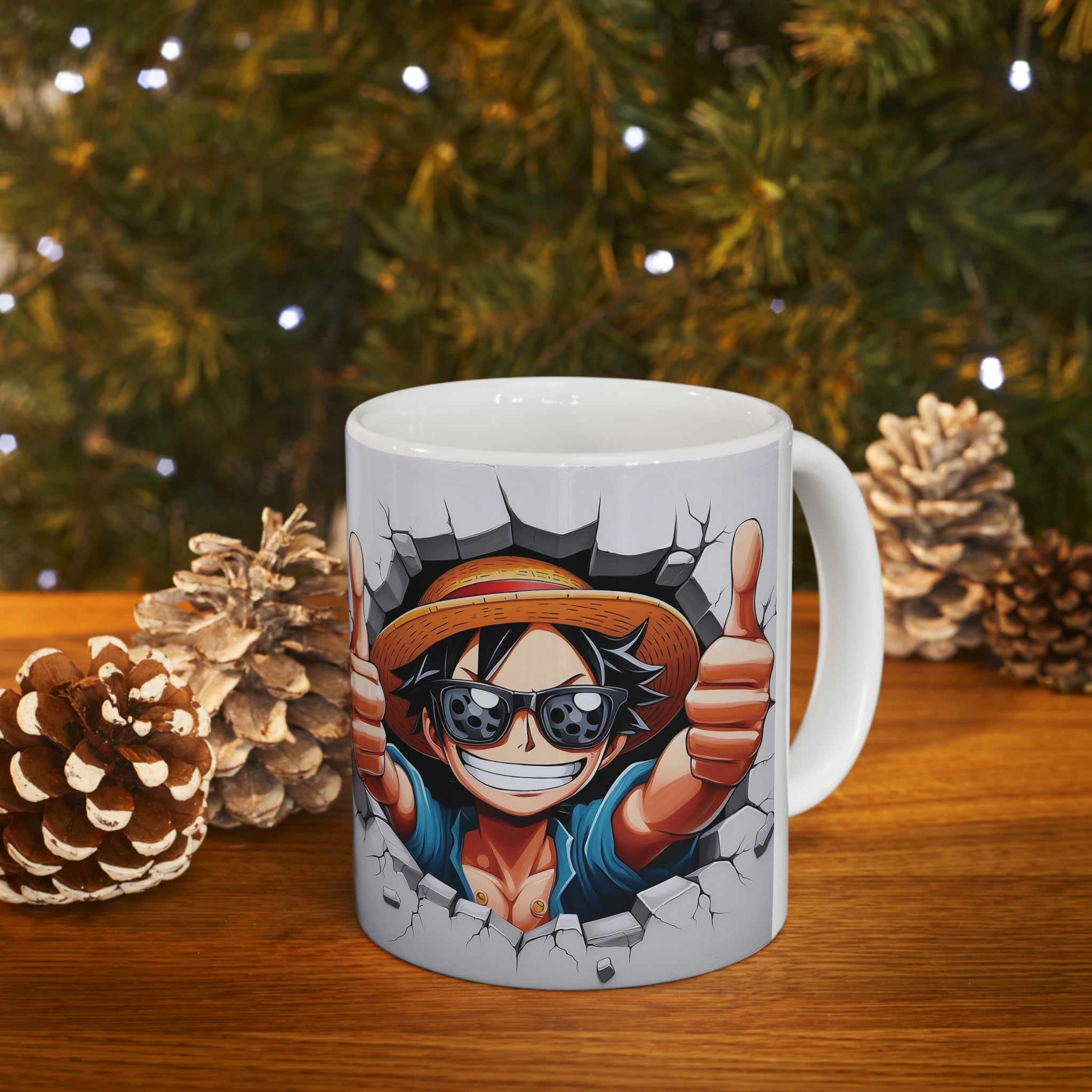 Cool Luffy Ceramic Mug 11oz - OtakuSuppliers Cool Luffy Ceramic Mug 11oz 11oz
