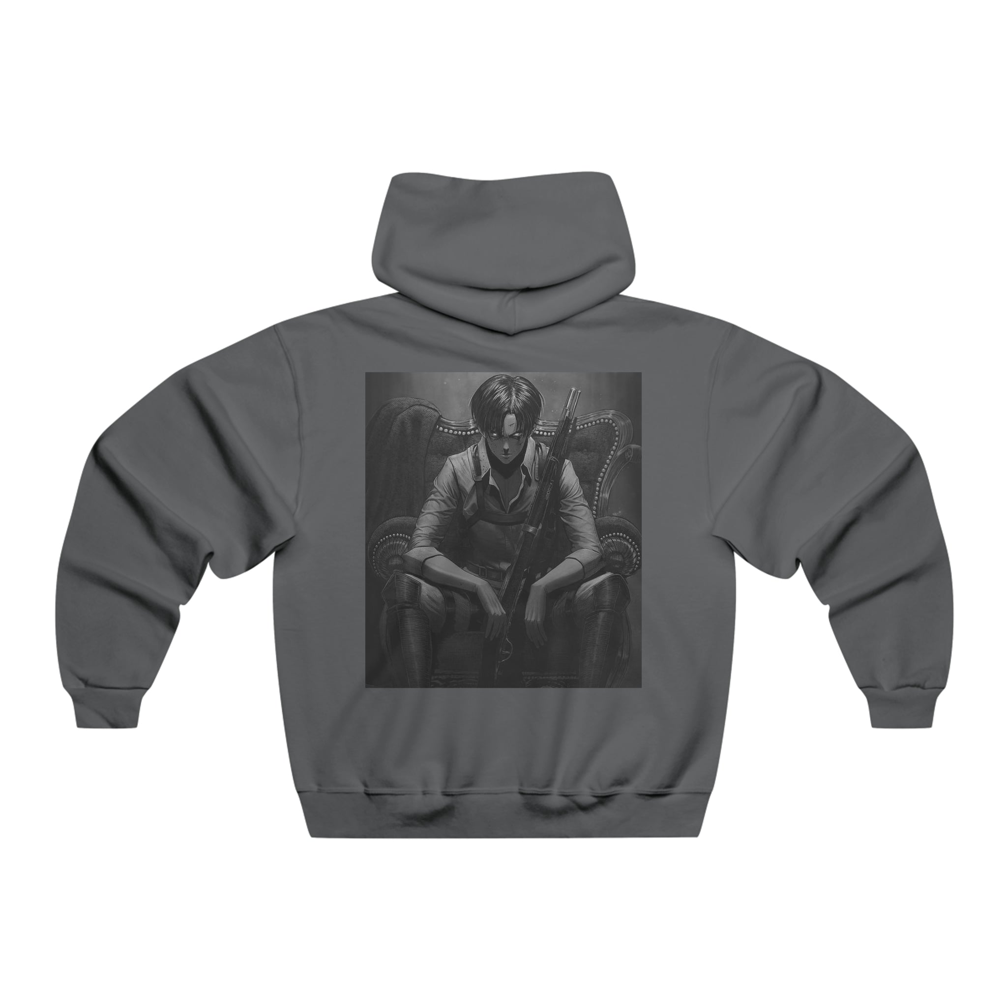 Levi Ackerman AOT Hooded Sweatshirt - OtakuSuppliers Levi Ackerman AOT Hooded Sweatshirt Charcoal Grey / M