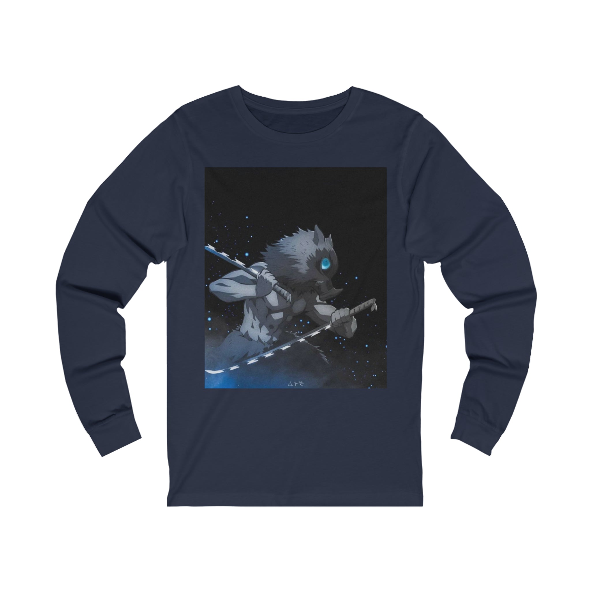 Inosuke Demon Slayer Jersey Long Sleeve Tee - OtakuSuppliers Inosuke Demon Slayer Jersey Long Sleeve Tee S / Navy