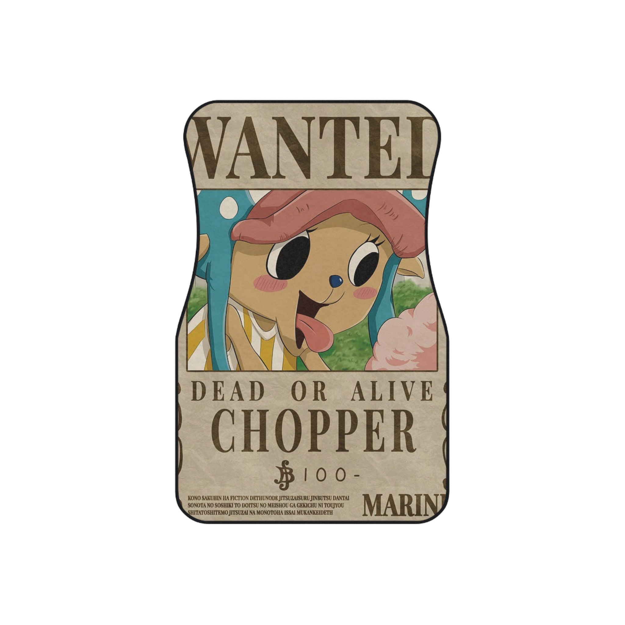 Chopper wanted poster Car Mats (2x Front) - OtakuSuppliers Chopper wanted poster Car Mats (2x Front) 2x Front mats
