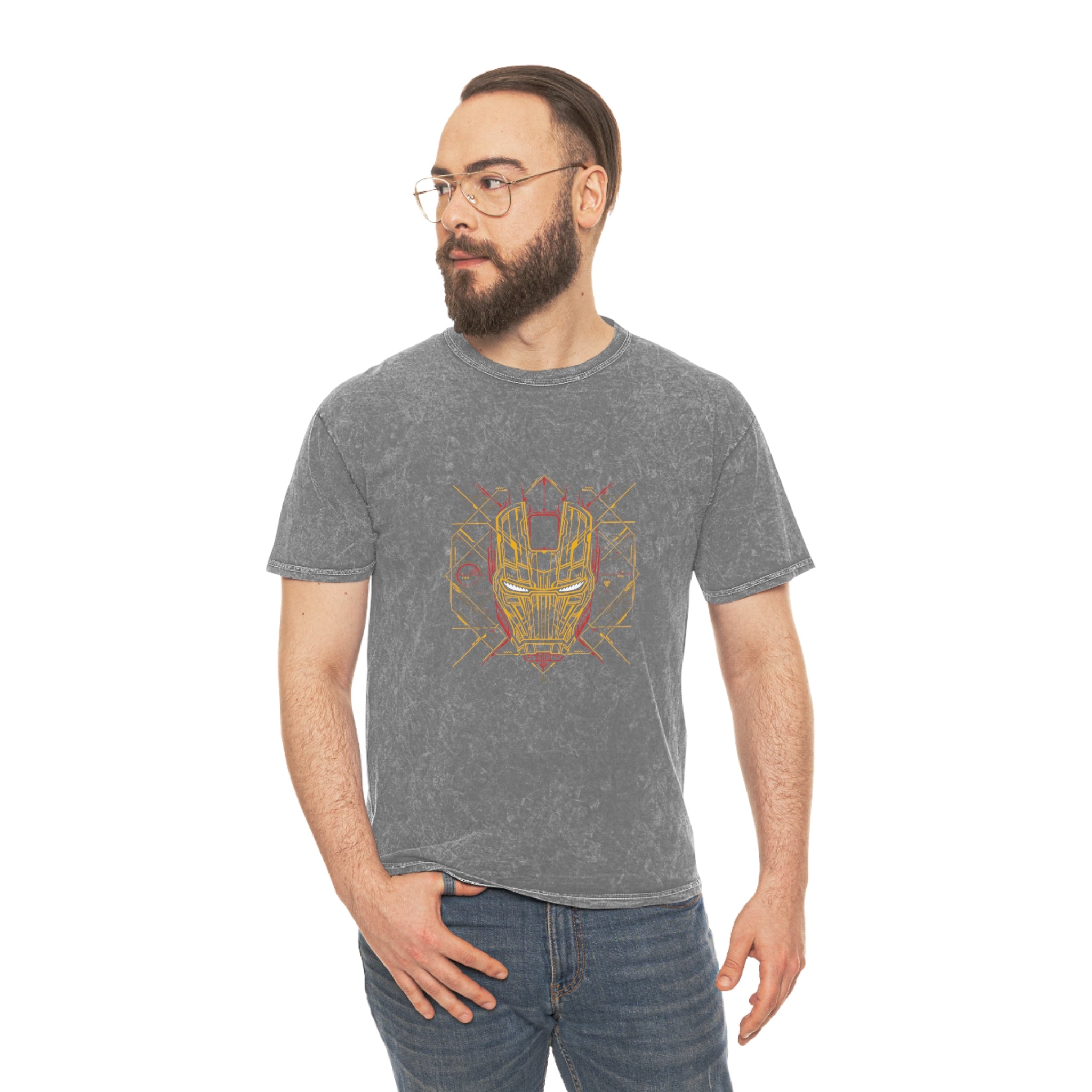 Iron Man Mineral Wash T-Shirt - OtakuSuppliers Iron Man Mineral Wash T-Shirt Mineral Grey / S