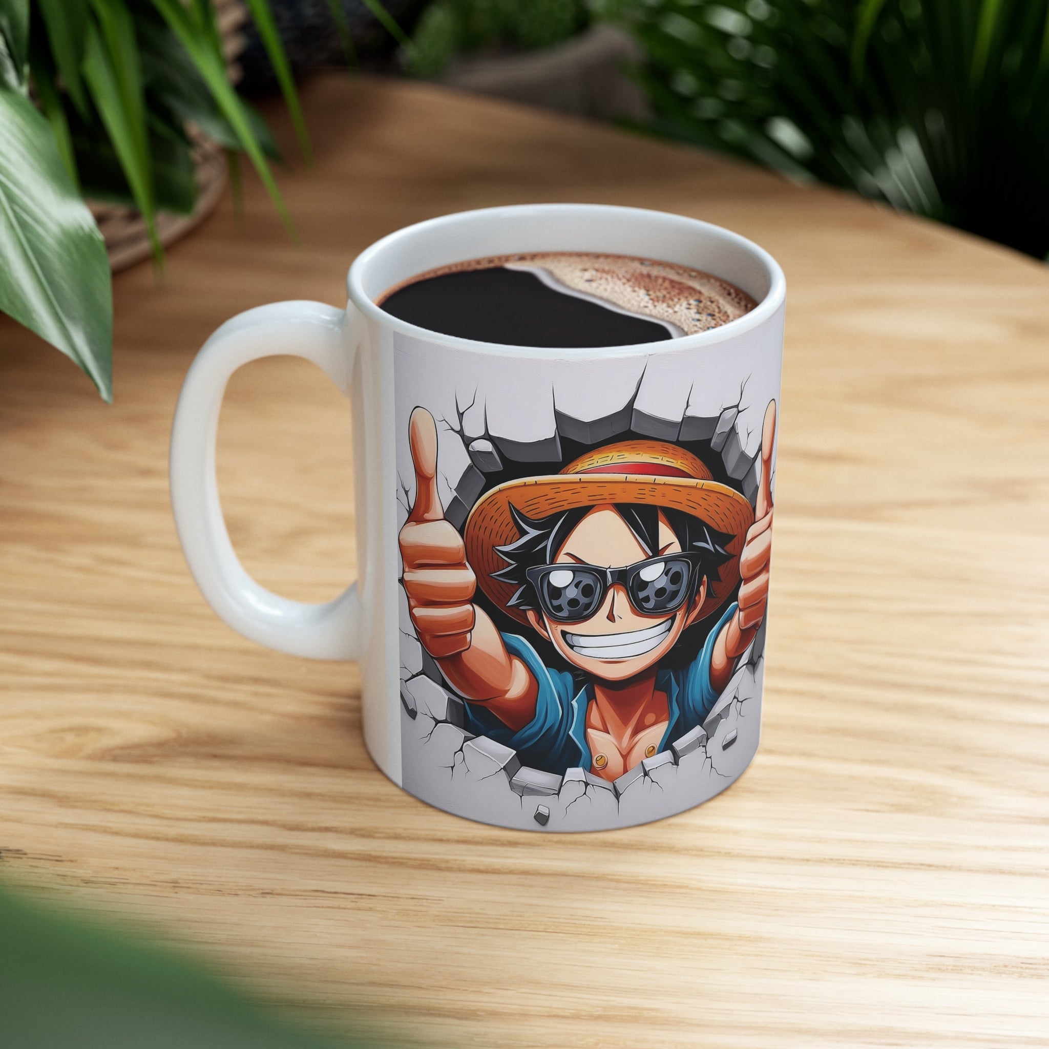 Cool Luffy Ceramic Mug 11oz - OtakuSuppliers Cool Luffy Ceramic Mug 11oz 11oz