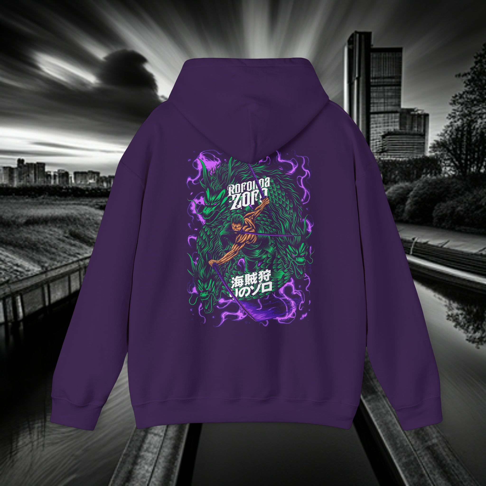 Sword master Roronoa Zoro Legendary One Piece Hoodie - OtakuSuppliers Sword master Roronoa Zoro Legendary One Piece Hoodie Purple / S